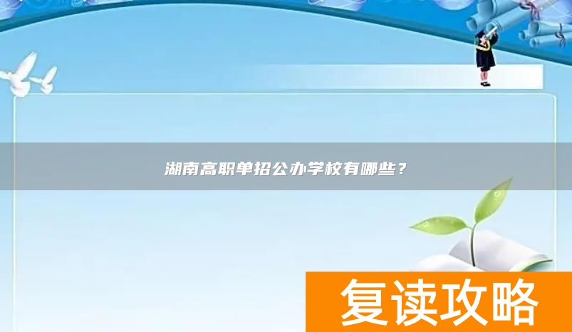 湖南高职单招公办学校有哪些？