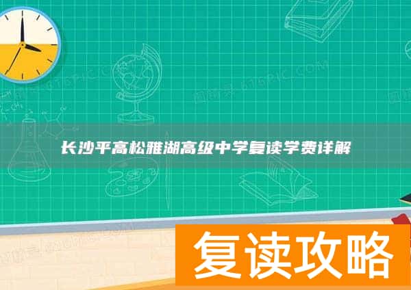 长沙平高松雅湖高级中学复读学费详解